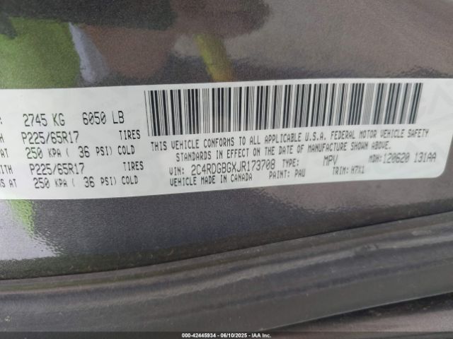 2018 DODGE GRAND CARAVAN 2C4RDGBGXJR173708 Photo 8