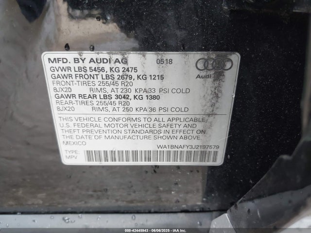 2018 AUDI Q5 WA1BNAFY3J2197579 Photo 8