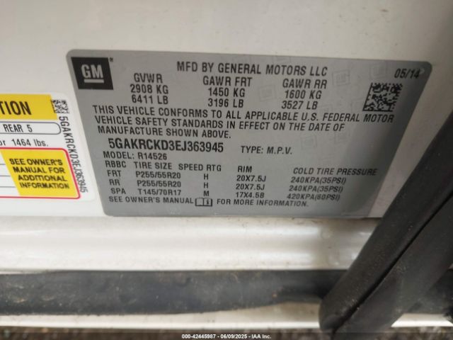 5GAKRCKD3EJ363945 Buick Enclave Premium