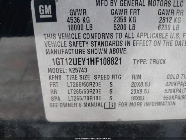 2017 GMC SIERRA 2500HD 1GT12UEY1HF108821 Photo 8