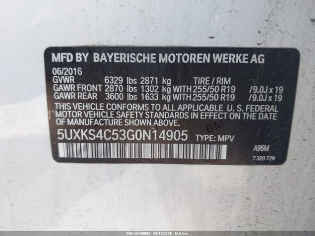 2016 BMW X5 5UXKS4C53G0N14905 Photo 8