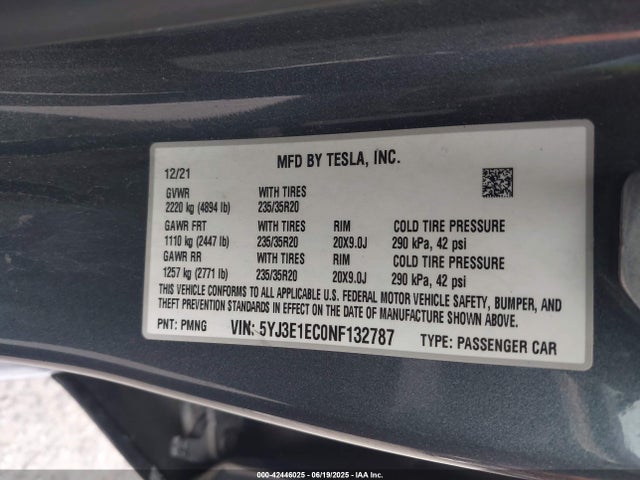 2022 TESLA MODEL 3 5YJ3E1EC0NF132787 Photo 8