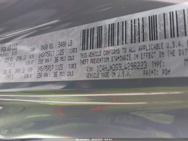 1C4HJXDG3LW298223 Jeep Wrangler Unlimited Sport S 4x4