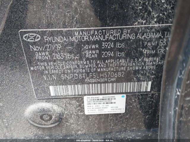 5NPD84LF5LH570682 Hyundai ELANTRA SEL