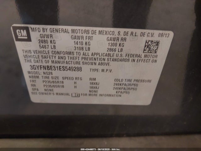 2014 CADILLAC SRX 3GYFNBE31ES549288 Photo 8