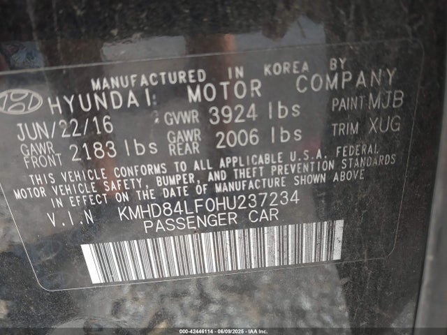 KMHD84LF0HU237234 Hyundai Elantra