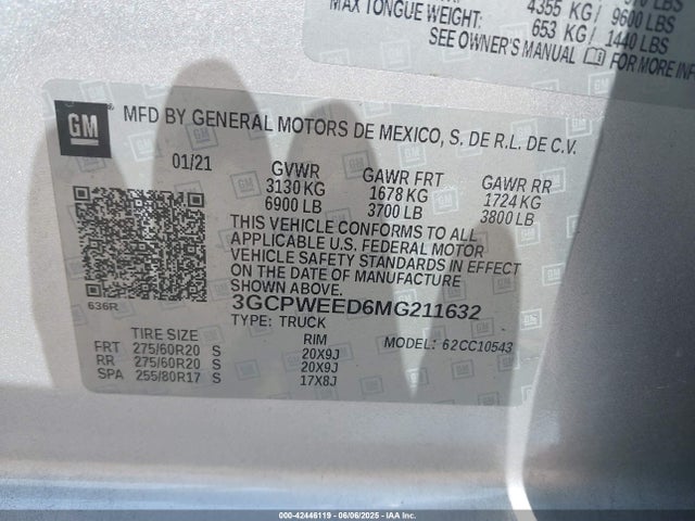3GCPWEED6MG211632 Chevrolet l84 - di, alum, gen 5, var 2