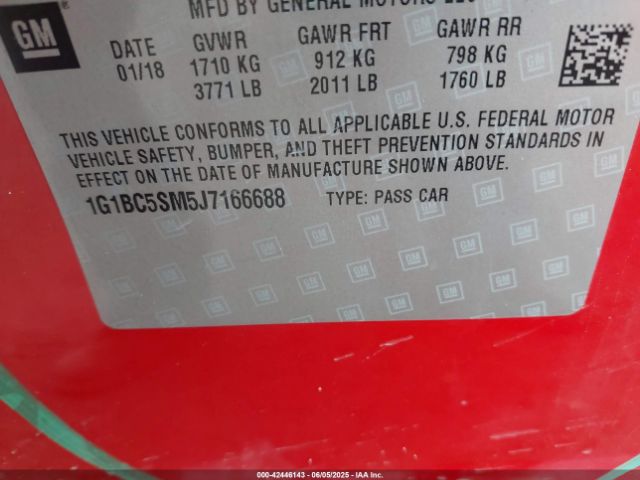 2018 CHEVROLET CRUZE 1G1BC5SM5J7166688 Photo 8