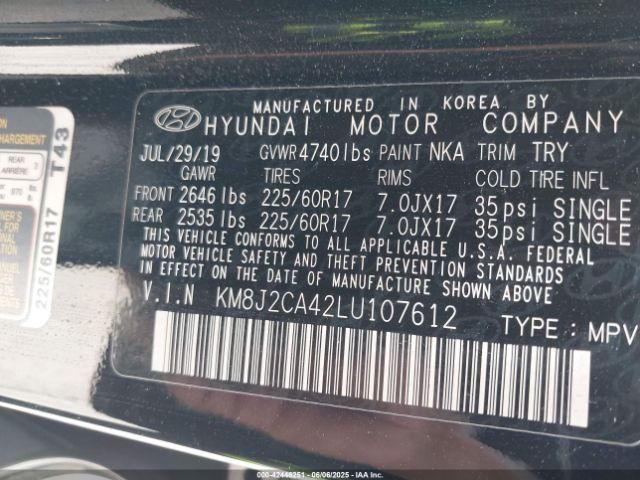 2020 HYUNDAI TUCSON KM8J2CA42LU107612 Photo 8