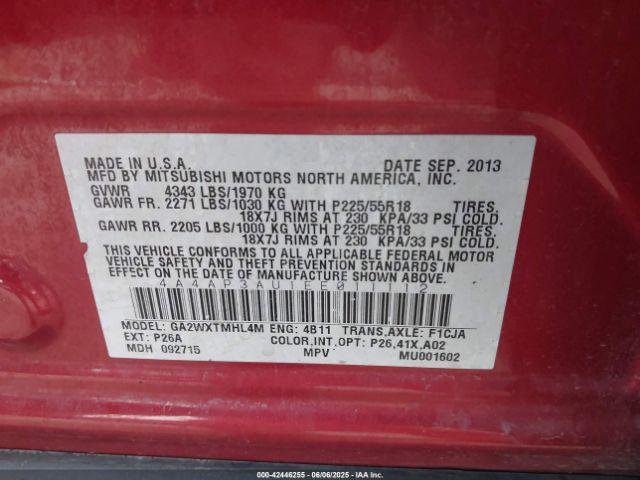2014 MITSUBISHI OUTLANDER SPORT 4A4AP3AU1EE011112 Photo 8