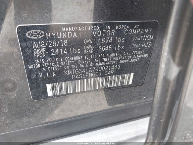 2019 GENESIS G70 KMTG34LA7KU021443 Photo 8