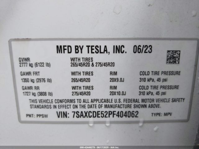 2023 TESLA MODEL X 7SAXCDE52PF404062 Photo 8