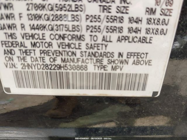 2009 ACURA MDX 2HNYD28229H530868 Photo 8