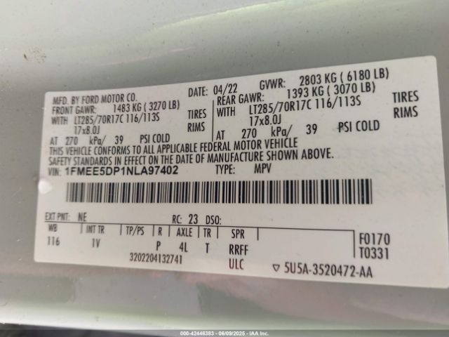 2022 FORD BRONCO 1FMEE5DP1NLA97402 Photo 8