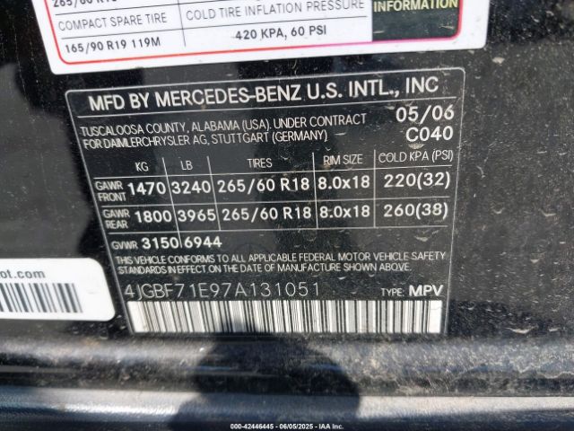 2007 MERCEDES-BENZ GL 450 4JGBF71E97A131051 Photo 8