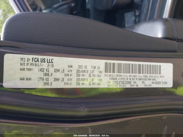 2016 DODGE DURANGO 1C4SDJFT6GC322865 Photo 8