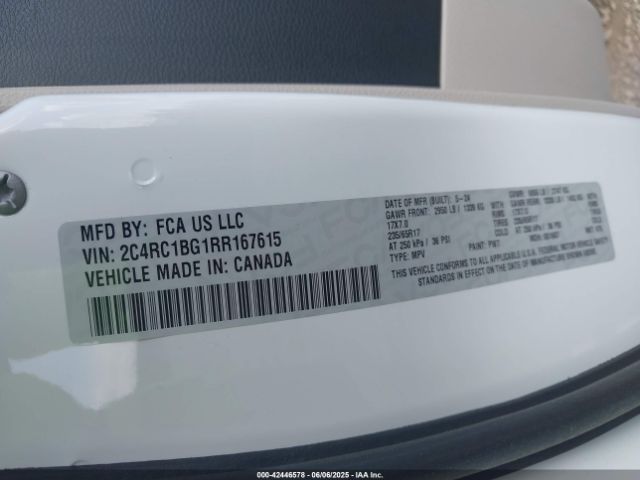 2C4RC1BG1RR167615 Chrysler Pacifica Touring L