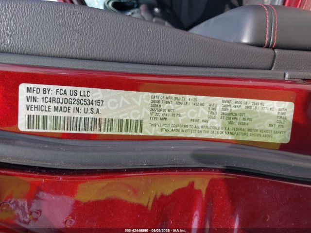 1C4RDJDG2SC534157 Dodge Durango Gt Awd