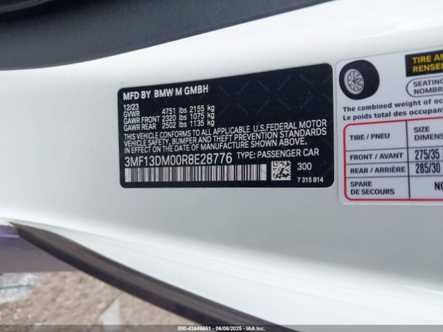 2024 BMW M2 3MF13DM00R8E28776 Photo 8