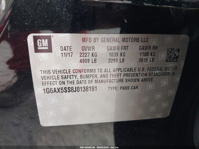 2018 CADILLAC CTS 1G6AX5SS8J0138191 Photo 8