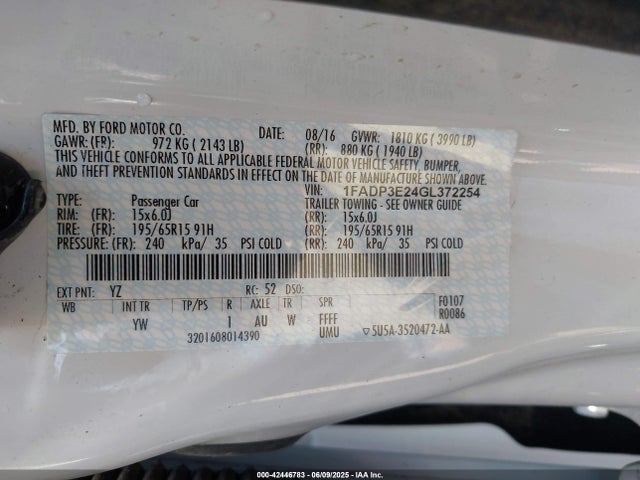 Ford Focus 2016 1FADP3E24GL372254 Image 21