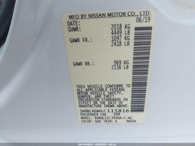1N4BL4EWXLC115816 Nissan 2020