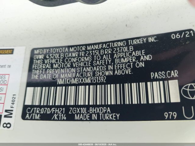 2021 TOYOTA C-HR NMTKHMBXXMR131392 Photo 8