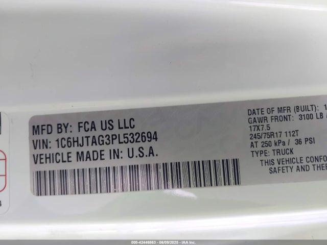 1C6HJTAG3PL532694 Jeep Gladiator Sport S 4x4