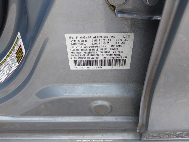 Acura k24v7 2016 19UDE2F39GA024304 Image 9
