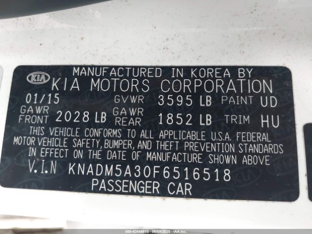 KNADM5A30F6516518 KIA RIO LX