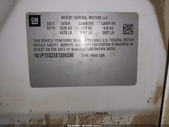 1G1P75SZ5E7299298 Chevrolet luz