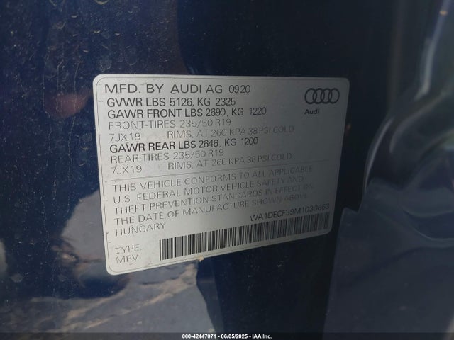 2021 AUDI Q3 WA1DECF39M1030663 Photo 8