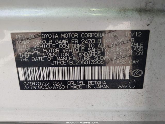 2013 LEXUS GS 350 JTHCE1BL2D5013206 Photo 8