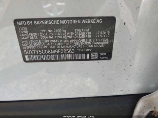 2021 BMW X3 5UXTY5C08M9F02563 Photo 8