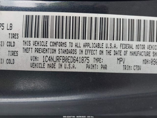 1C4NJRFB0ED641875 Jeep Patriot Latitude