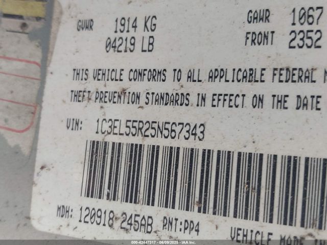 2005 CHRYSLER SEBRING 1C3EL55R25N567343 Photo 8