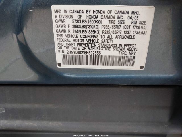 2005 ACURA MDX 2HNYD18215H537556 Photo 8