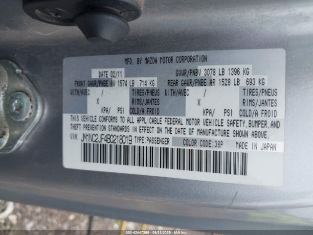 2011 MAZDA MX-5 MIATA JM1NC2JF4B0218019 Photo 8