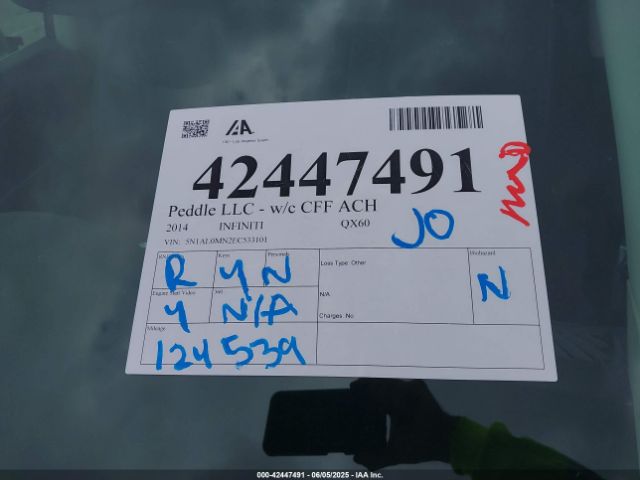 5N1AL0MN2EC533101 Infiniti QX60