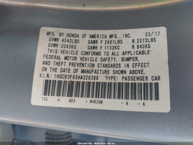 1HGCR3F85HA028398 Honda j35y1