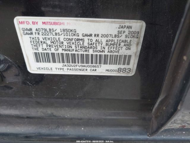 2010 MITSUBISHI LANCER JA32U2FU9AU008657 Photo 8
