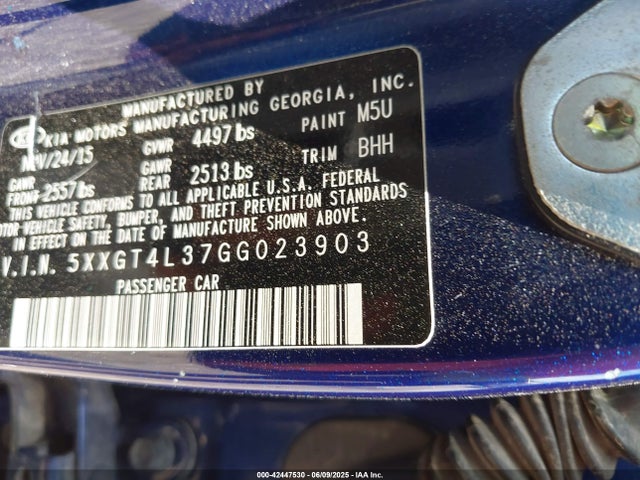 5XXGT4L37GG023903 KIA t-gdi theta ii
