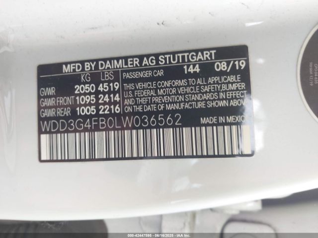 2020 MERCEDES-BENZ A 220 WDD3G4FB0LW036562 Photo 8