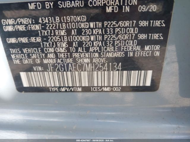 2021 SUBARU CROSSTREK JF2GTAEC7MH254134 Photo 8