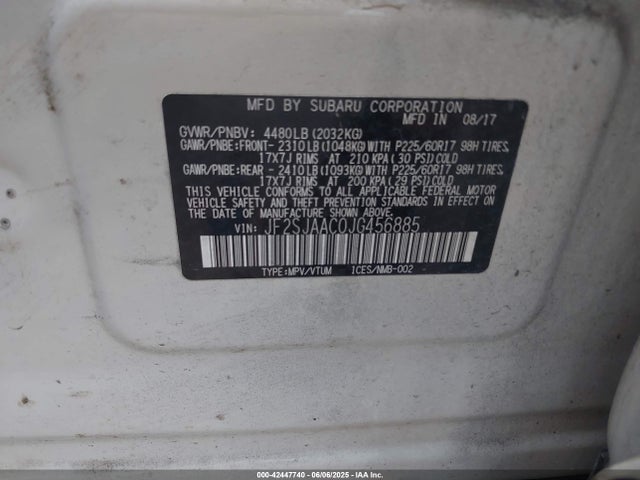 Subaru naturally aspirated u5 2018 JF2SJAAC0JG456885 Image 9