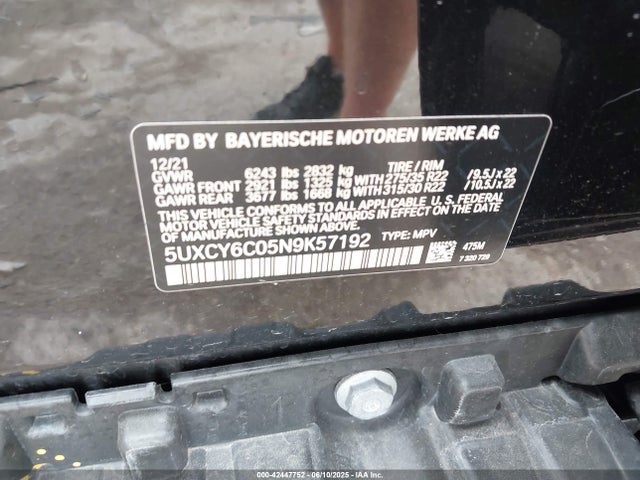 BMW X6 2022 5UXCY6C05N9K57192 Image 9