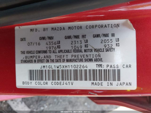 2017 MAZDA MAZDA6 JM1GL1W5XH1102264 Photo 8