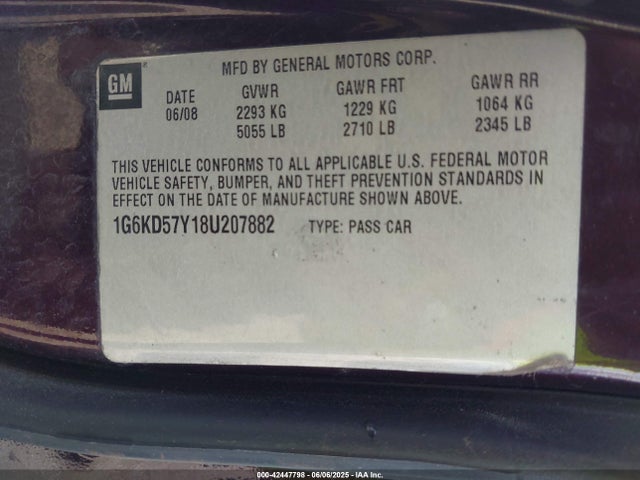 2008 CADILLAC DTS 1G6KD57Y18U207882 Photo 8