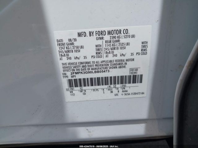 2020 FORD EDGE 2FMPK3G90LBB05473 Photo 8