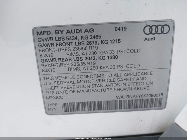 2019 AUDI Q5 WA1BNAFY6K2098515 Photo 8